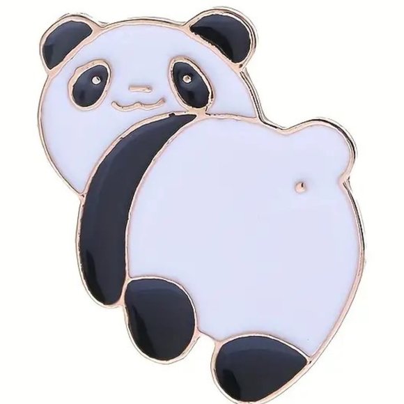 Panda Bear Pin BUTT Enamel Butthole Brooch Funny Bag Charm Metal Backpack Funny - Picture 1 of 2